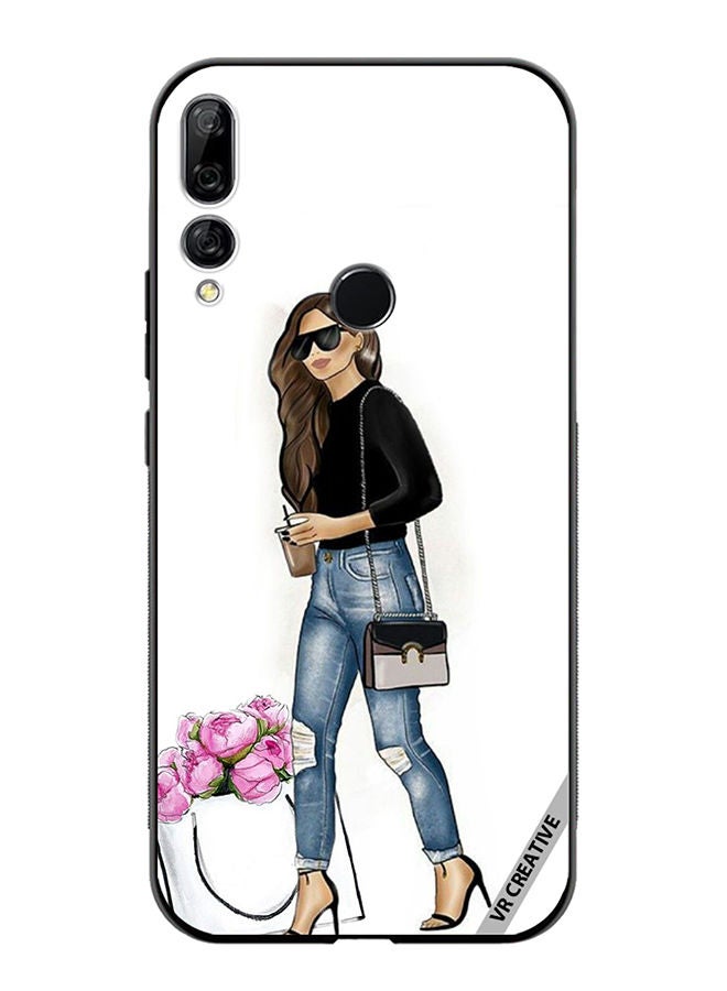 VR CREATIVE Protective Case Cover For Huawei Y9 Prime 2019 Stylish walking Girl Design Multicolour - Image 1