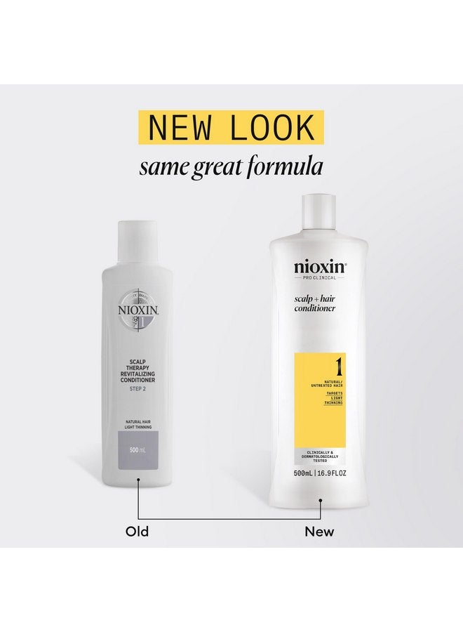نيوكسين - بلسم لفروة الرأس + نظام تكثيف الشعر 1، للشعر الطبيعي الذي يعاني من تساقط الشعر الخفيف، 16.9 أونصة سائلة (قد تختلف العبوة) - Image 2