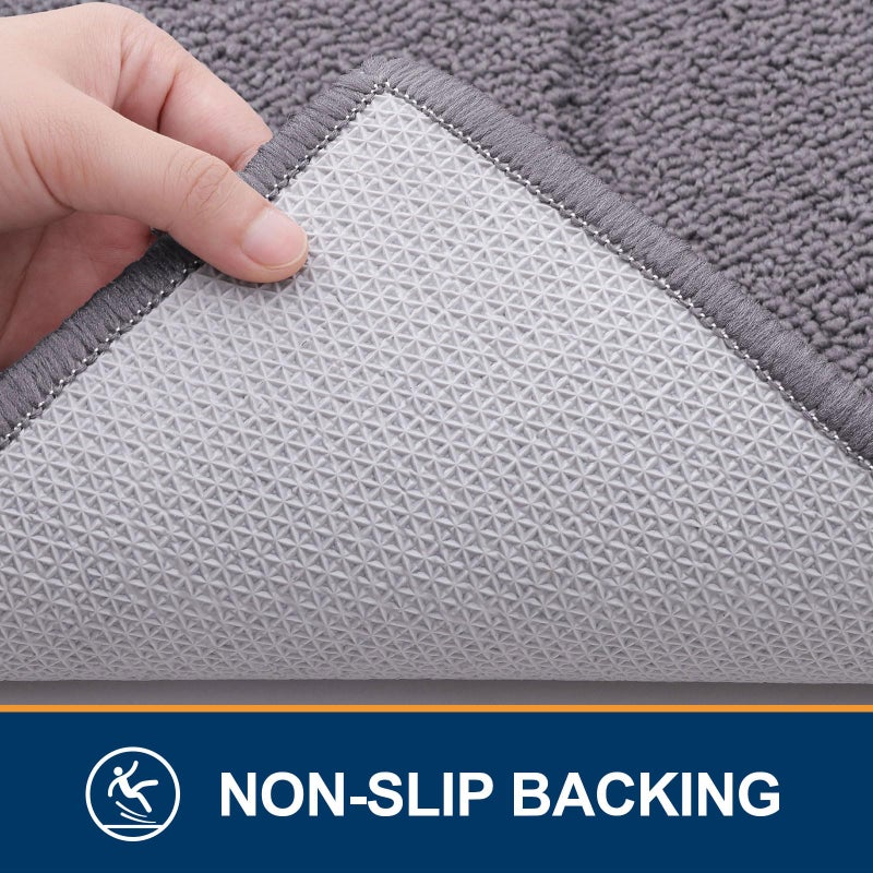 OLANLY Indoor Door Mat  36x24  Dirt Resistant and Absorbent  Sturdy Non-Slip Rubber Backing  Easy to Clean  Washable Entry Mat  Ideal Low-Profile Floor Mat for Front Back Door and Entryway  Grey - Image 4