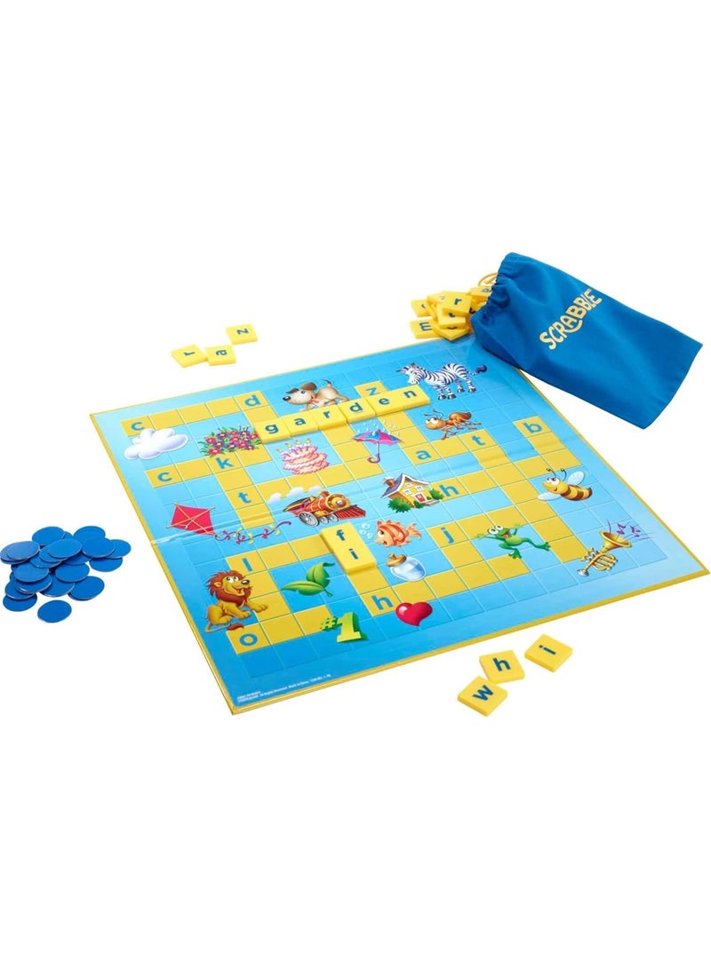 Mattel Games Scrabble Junior Kids Crossword Game | 2-Games-In-1 | 2-Sided Game Board - Image 1