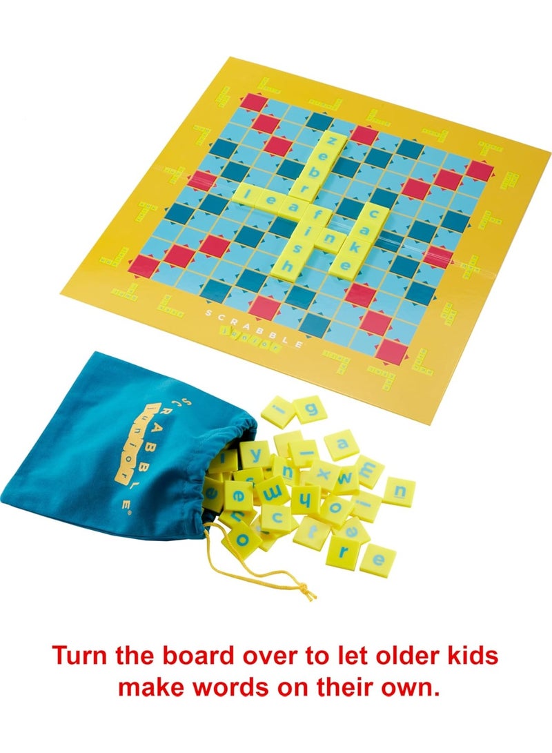 Mattel Games Scrabble Junior Kids Crossword Game | 2-Games-In-1 | 2-Sided Game Board - Image 3