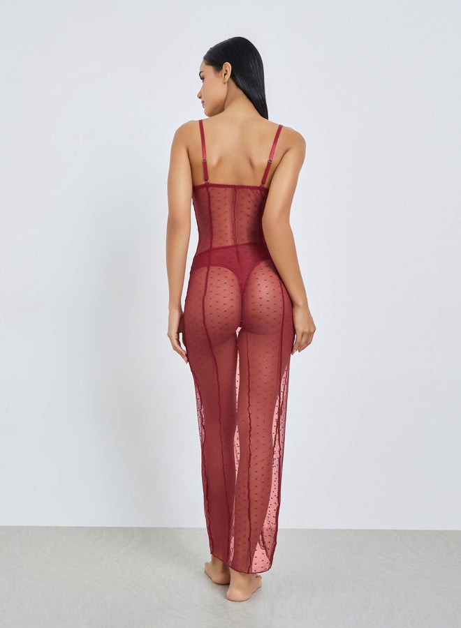 Styli Swiss Dot Padded Wired Slip With Breifs - Image 3