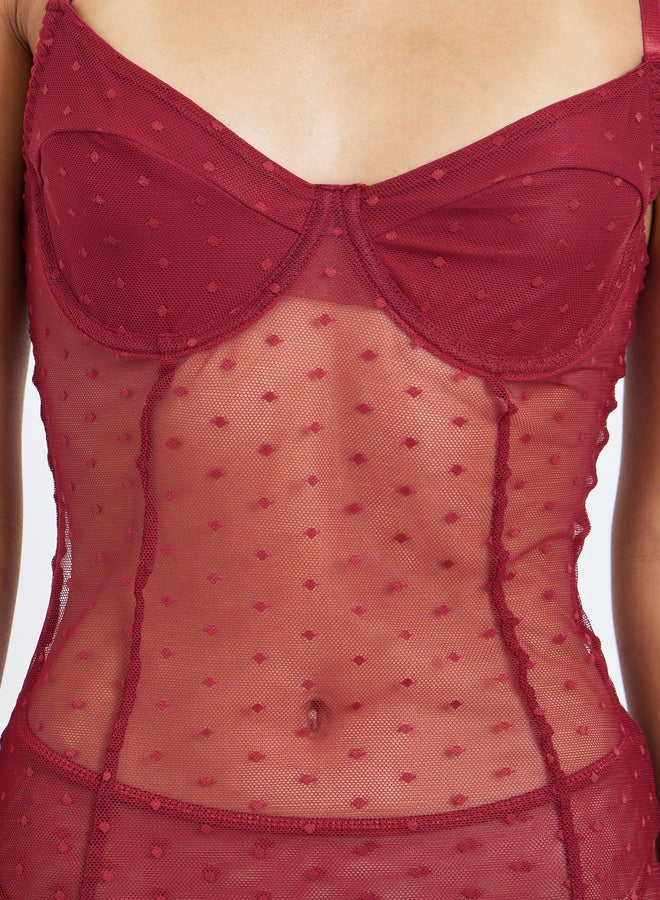 Styli Swiss Dot Padded Wired Slip With Breifs - Image 4
