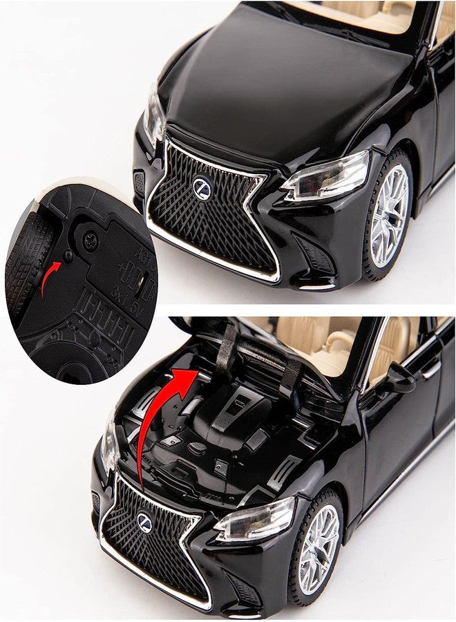 BlackZone Compatible for Lexus LS500h Model Car, Zinc Alloy Pull Back Toy Car with Openable Doors, Sound and Light for Kids Boy Girl, Birthday Gift for Boys, Return Gift (Black) - Image 5