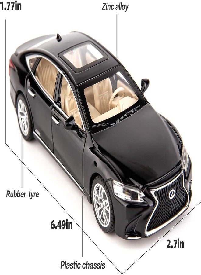 BlackZone Compatible for Lexus LS500h Model Car, Zinc Alloy Pull Back Toy Car with Openable Doors, Sound and Light for Kids Boy Girl, Birthday Gift for Boys, Return Gift (Black) - Image 3