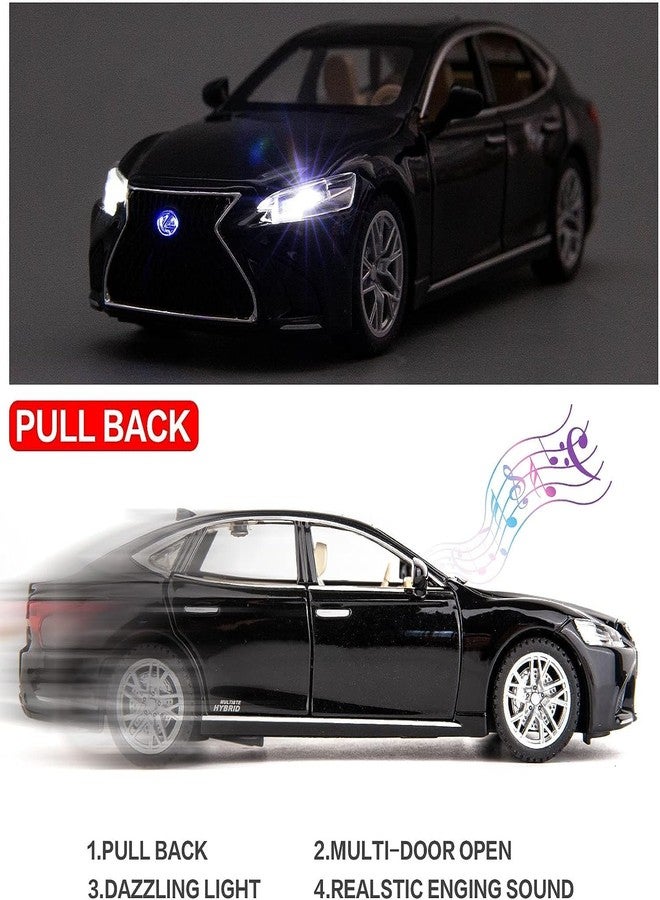BlackZone Compatible for Lexus LS500h Model Car, Zinc Alloy Pull Back Toy Car with Openable Doors, Sound and Light for Kids Boy Girl, Birthday Gift for Boys, Return Gift (Black) - Image 2