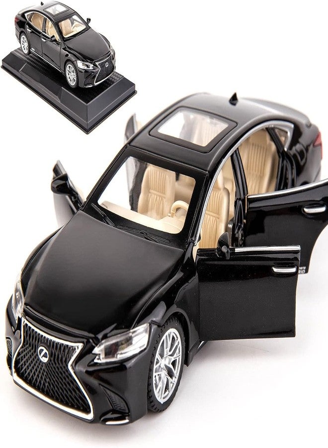 BlackZone Compatible for Lexus LS500h Model Car, Zinc Alloy Pull Back Toy Car with Openable Doors, Sound and Light for Kids Boy Girl, Birthday Gift for Boys, Return Gift (Black) - Image 1