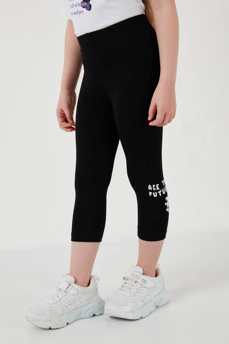 Lela Cotton Crew Neck Short Sleeve Tights Bottom-Top Set Girl's Suit 6212003