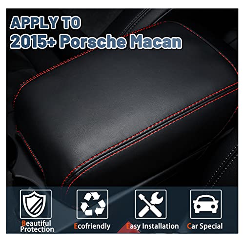 Ruiya 2025 Macan Armrest Cover for 2015-2025 Porsche Macan Accessories Soft Comfy Center Console Lid Cover Macan Console Cover Compatible with 2015-2020 2021 2022 2023 2024 2025 Porsche Macan T/S/GTS - Image 2
