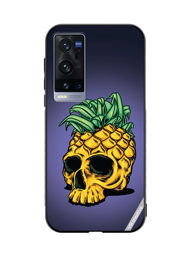 VR CREATIVE Protective Case Cover For Vivo X60 Pro Plus Pineapple Skull Design Multicolour - Image 1