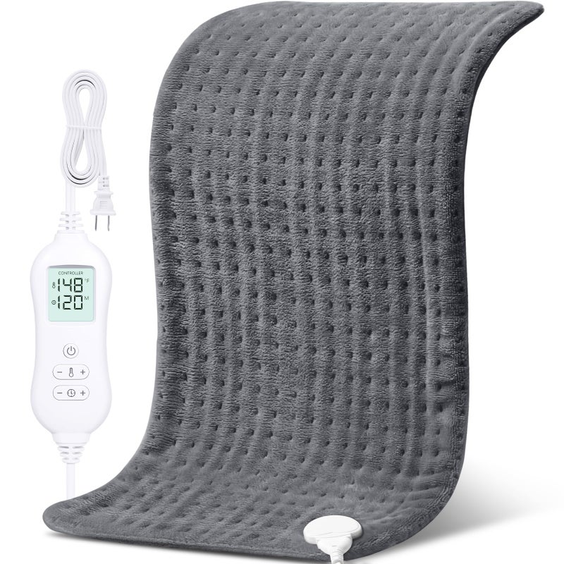 NOWWISH Heating Pad for Back Pain Relief & Period Cramps, 24x12 Inches Electric Heating Pad with 10 Heat Settings, Timer and Auto Shut-Off, Machine Washable, Valentines Day Gifts for Her, Pink - Image 1