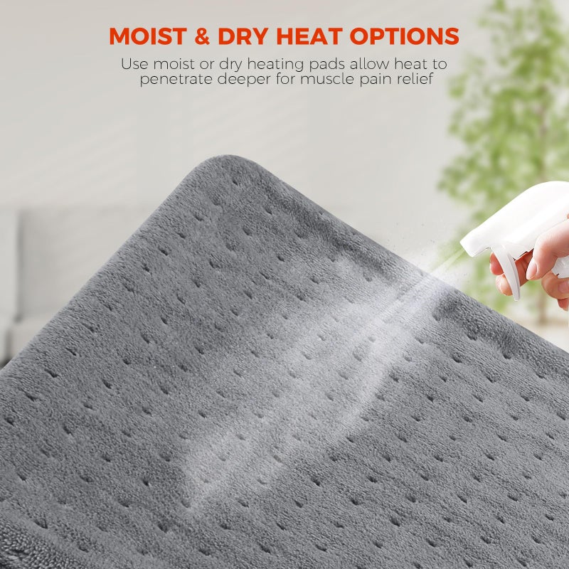 NOWWISH Heating Pad for Back Pain Relief & Period Cramps, 24x12 Inches Electric Heating Pad with 10 Heat Settings, Timer and Auto Shut-Off, Machine Washable, Valentines Day Gifts for Her, Pink - Image 2