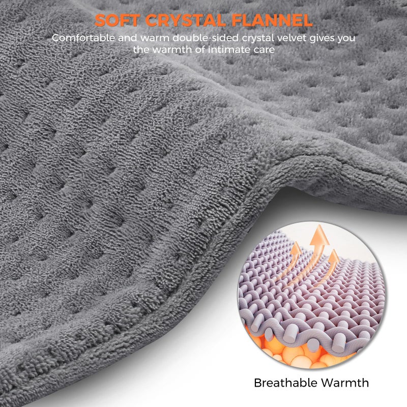 NOWWISH Heating Pad for Back Pain Relief & Period Cramps, 24x12 Inches Electric Heating Pad with 10 Heat Settings, Timer and Auto Shut-Off, Machine Washable, Valentines Day Gifts for Her, Pink - Image 5