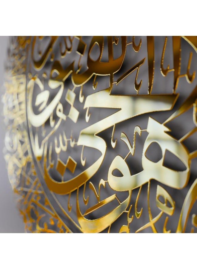 EMAAZZ LLC Ayatul Kursi Islamic Wall Art – Full Gold Arabic Calligraphy Acrylic Mirror Décor | Modern Muslim Wall Frame 70*60 cm | Quran Verse Wall Hanging, Islamic Home Decoration, Eid & Ramadan Gift - Image 2