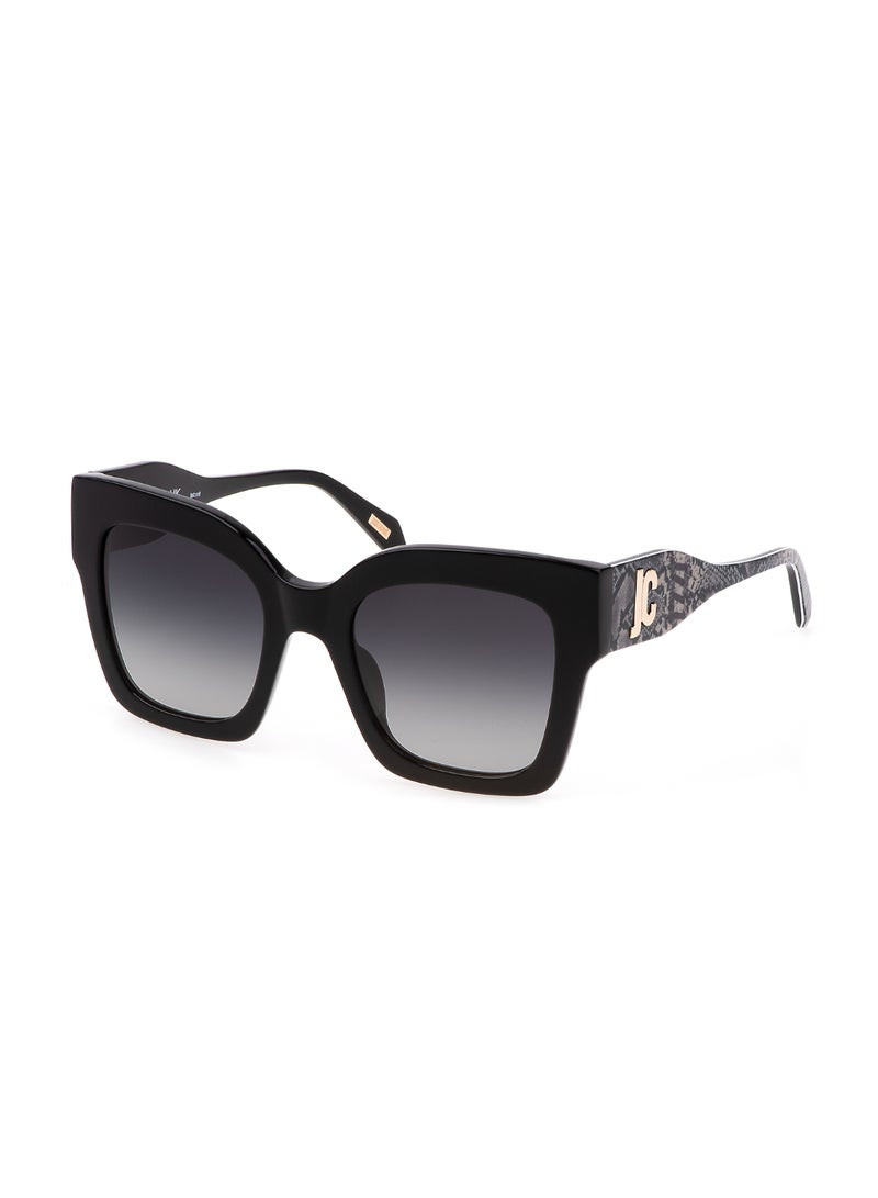 Just Cavalli Women's Square Shape  Acetate Sunglasses SJC019V520700 - Lens Size: 52 Mm - Shiny Black - Image 1