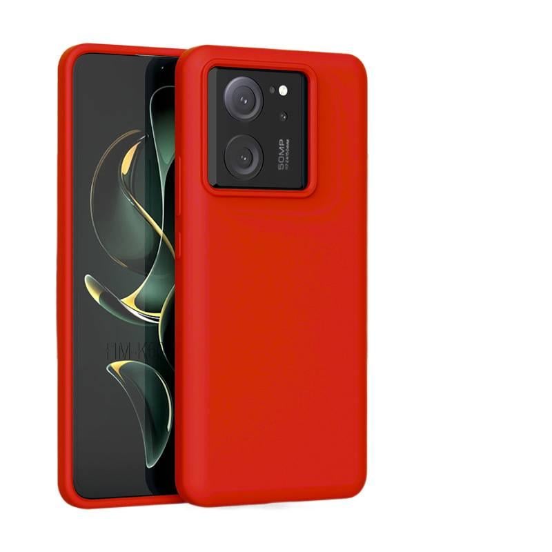 LS غطاء واقي بسيليكون لـ Redmi Note 14 مع حماية من السقوط وسيليكون سائل مع مقاوم للصدمات مع لون ثابت مع مقاوم للخدش باللون أحمر من السيليكون باللون الأحمر - Image 1