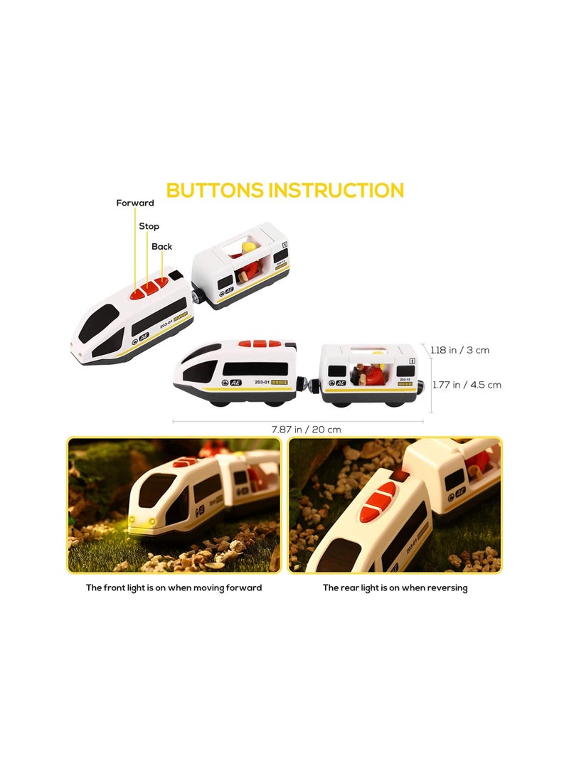 SYOSI Battery Operated Locomotive Train, (Magnetic Connection), Powerful Motor High Speed Train, Compatible with Brio, Thomas, Chuggington, Toy Car for Toddlers, Inspire Children's Creativity - Image 4