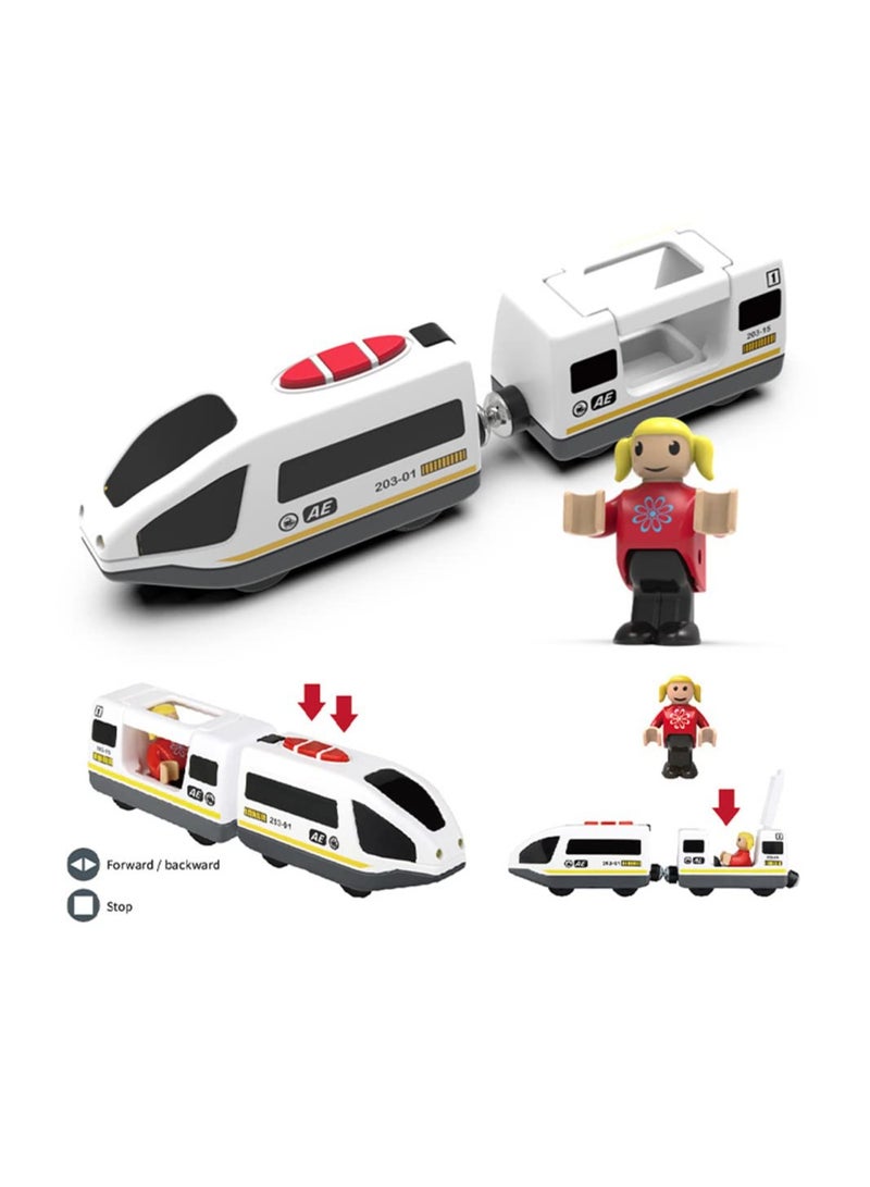 SYOSI Battery Operated Locomotive Train, (Magnetic Connection), Powerful Motor High Speed Train, Compatible with Brio, Thomas, Chuggington, Toy Car for Toddlers, Inspire Children's Creativity - Image 2