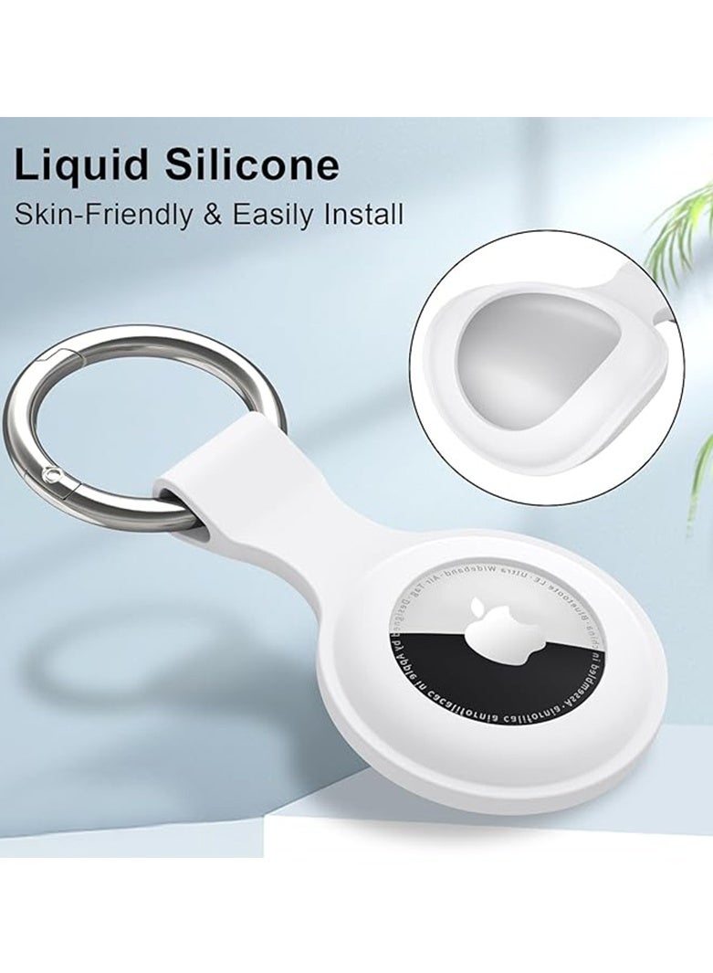 4 Pack Protective Air Tag Case Waterproof Liquid Silicone for Apple Airtags Keychain Key Ring Anti Lost AirTag Tracker Holder Anti Scratch Air Tags Cover Loop Finder Items GPS Accessories - Image 2