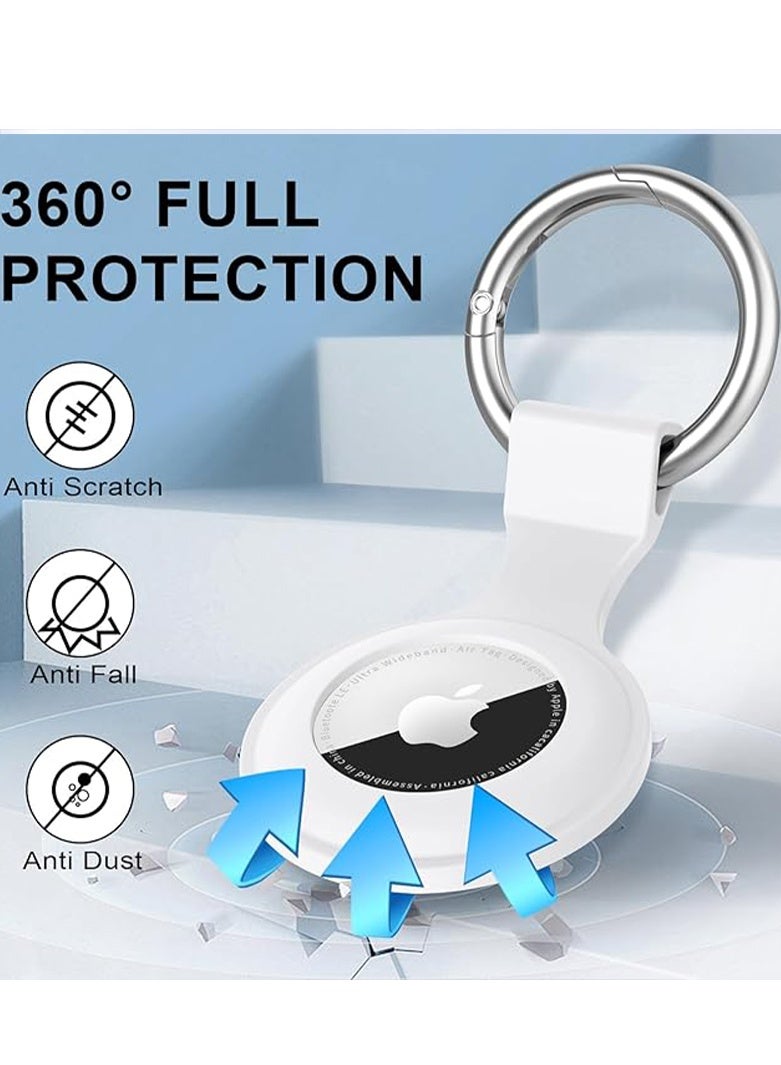 4 Pack Protective Air Tag Case Waterproof Liquid Silicone for Apple Airtags Keychain Key Ring Anti Lost AirTag Tracker Holder Anti Scratch Air Tags Cover Loop Finder Items GPS Accessories - Image 5