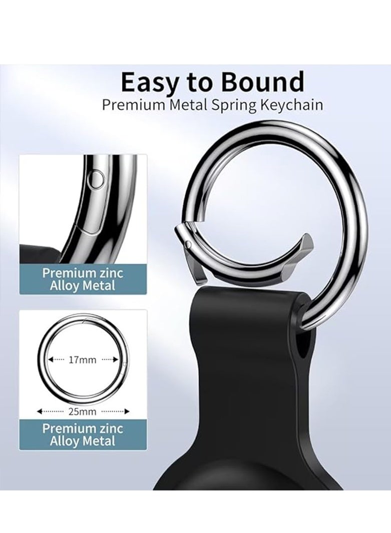 4 Pack Protective Air Tag Case Waterproof Liquid Silicone for Apple Airtags Keychain Key Ring Anti Lost AirTag Tracker Holder Anti Scratch Air Tags Cover Loop Finder Items GPS Accessories - Image 4