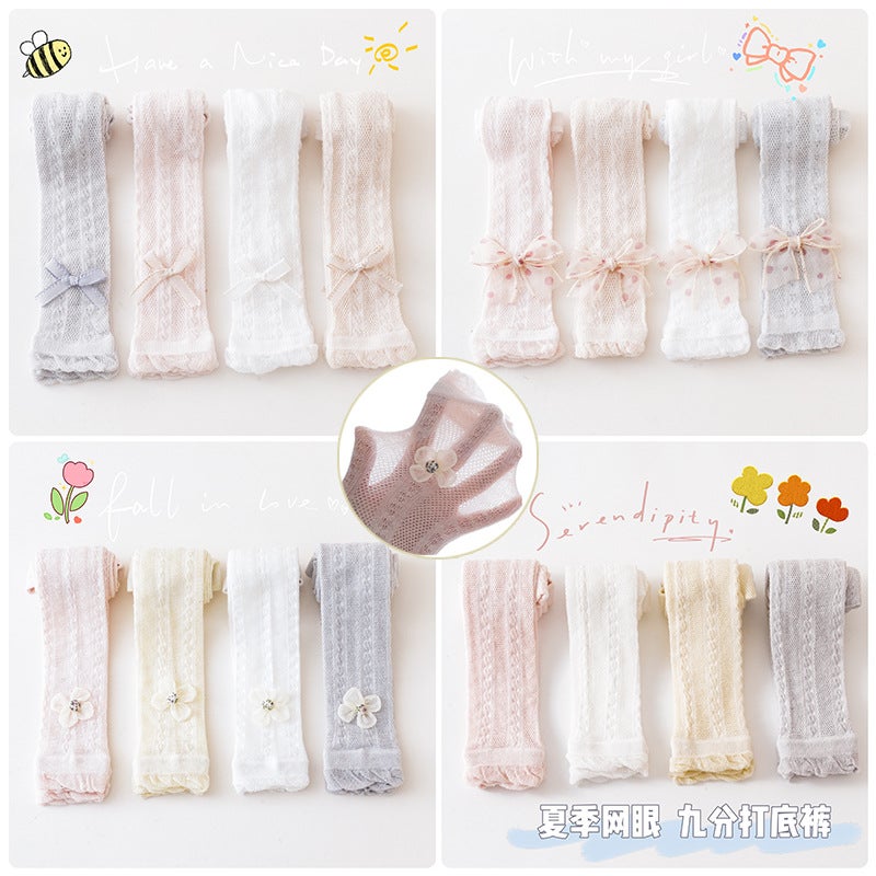 Girls Leggings Combination Summer Thin Mesh Anti-Mosquito Pants Baby White Breathable Tights A Generation Of Hair - Image 3