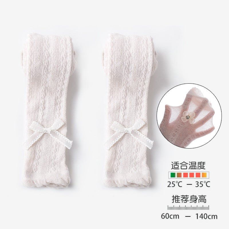 Girls Leggings Combination Summer Thin Mesh Anti-Mosquito Pants Baby White Breathable Tights A Generation Of Hair - Image 1