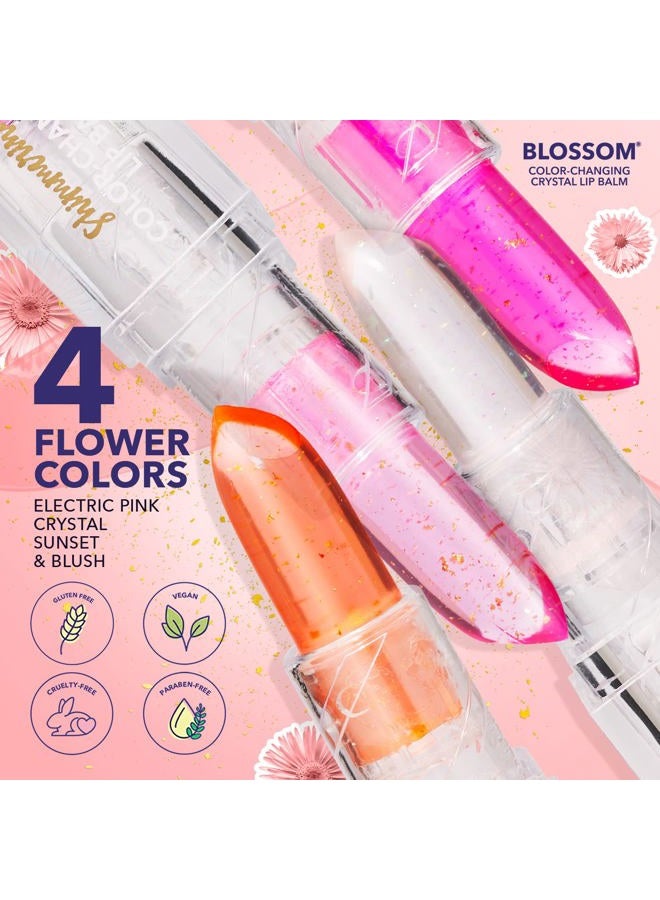 Blossom Moisturizing Color Changing Shimmering Lip Balm Sparkle Lip Stain Tint, Infused with Real Flowers, 3g, Sunset - Image 4