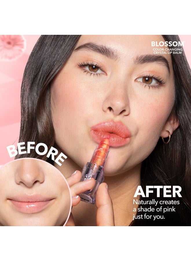 Blossom Moisturizing Color Changing Shimmering Lip Balm Sparkle Lip Stain Tint, Infused with Real Flowers, 3g, Sunset - Image 3