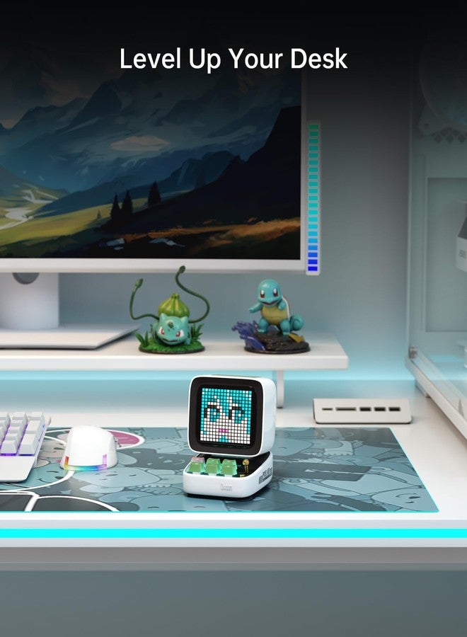 divoom Ditoo Portable Bluetooth Speaker with Retro Pixel Screen, Smartphone App Control/RGB Backlit Mechanical Keyboards (White) - Image 5