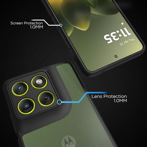 RIGGEAR Shockproof Sleek Hybrid Armor Back Cover Case for Motorola Moto Edge 70 5G (Clear PC + Black TPU Bumper) - Image 4