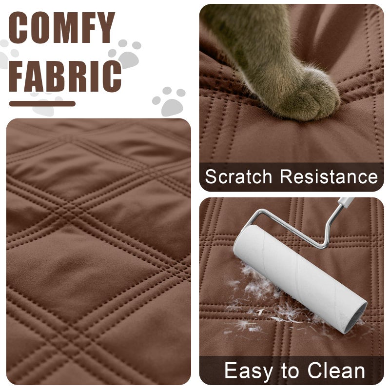 Smiry Waterproof Dog Bed Cover Blanket 30x70, Soft Reversible Pet Blanket, Washable Leakproof Cats Dogs Couch Cover for Sofa, Couch, Furniture, Brown/Brown - Image 4