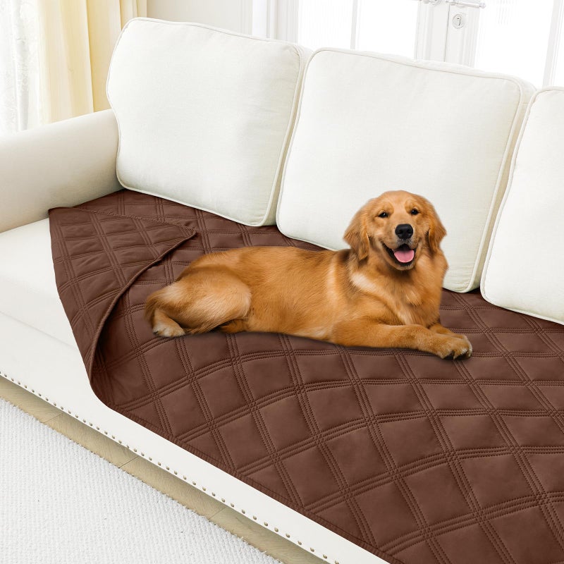 Smiry Waterproof Dog Bed Cover Blanket 30x70, Soft Reversible Pet Blanket, Washable Leakproof Cats Dogs Couch Cover for Sofa, Couch, Furniture, Brown/Brown - Image 1