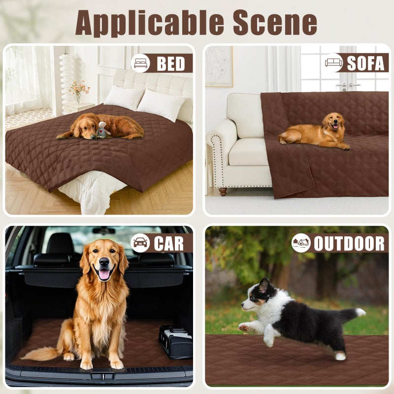 Smiry Waterproof Dog Bed Cover Blanket 30x70, Soft Reversible Pet Blanket, Washable Leakproof Cats Dogs Couch Cover for Sofa, Couch, Furniture, Brown/Brown - Image 5