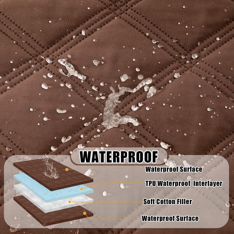 Smiry Waterproof Dog Bed Cover Blanket 30x70, Soft Reversible Pet Blanket, Washable Leakproof Cats Dogs Couch Cover for Sofa, Couch, Furniture, Brown/Brown - Image 2