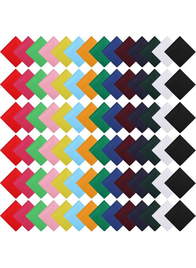 Newcotte Solid Colors Plain Cotton Bandanas Bulk Unisex Multifunctional Headband Scarf Neckerchief Women Men, 14 Colors, Bright Colors, One size - Image 1