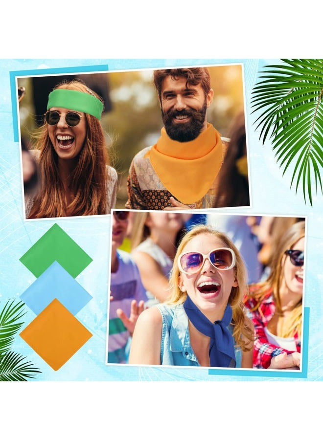 Newcotte Solid Colors Plain Cotton Bandanas Bulk Unisex Multifunctional Headband Scarf Neckerchief Women Men, 14 Colors, Bright Colors, One size - Image 3