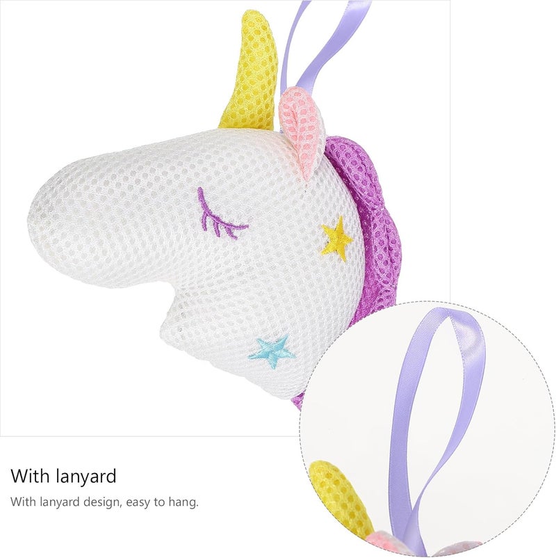 FRCOLOR Unicorn Mesh Shower Balls Rainbow Bath Sponge Bath Pouf Body Loofahs Shower Ball Bath mesh Ball Tennis Balls for Cleaning Cartoon Unicorn Bath Sponges for Girls - Image 5