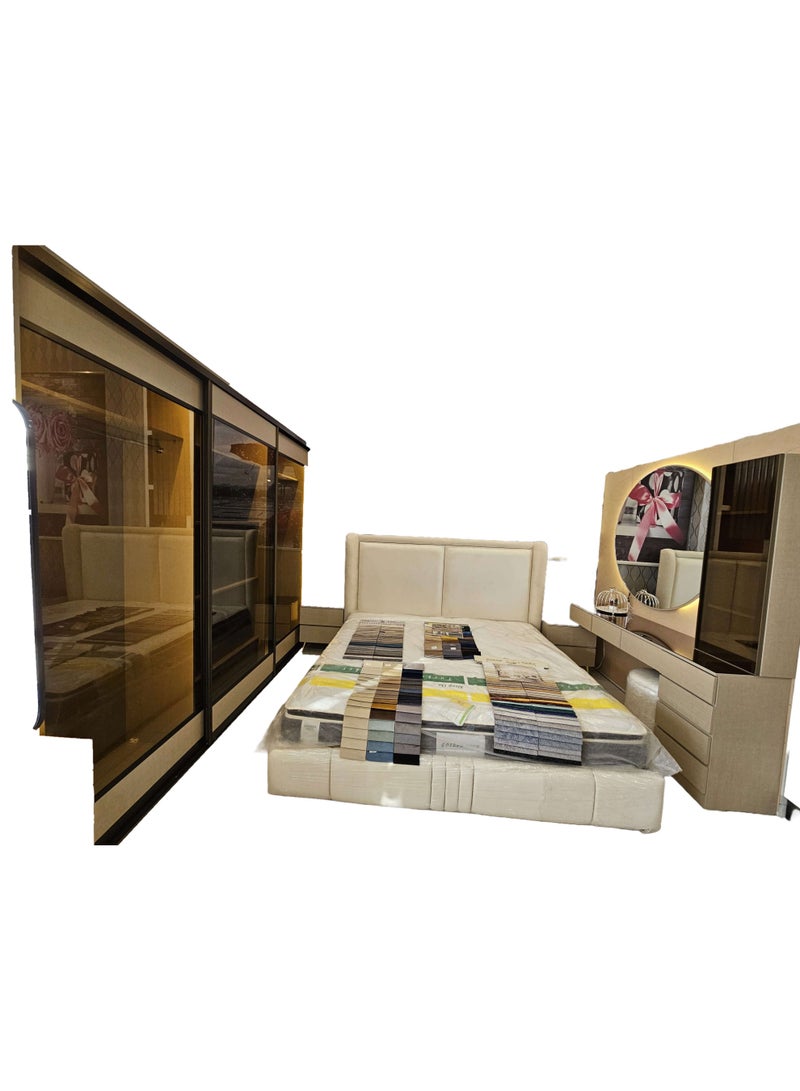 Mardod Saudi Bedroom With Wardrobe Made of Thai MDF Wood MS_BR_0056 - Image 3