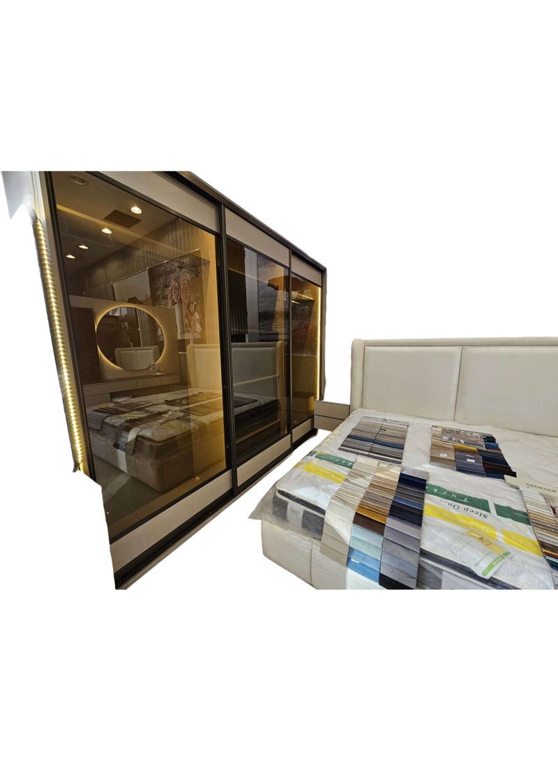 Mardod Saudi Bedroom With Wardrobe Made of Thai MDF Wood MS_BR_0056 - Image 4