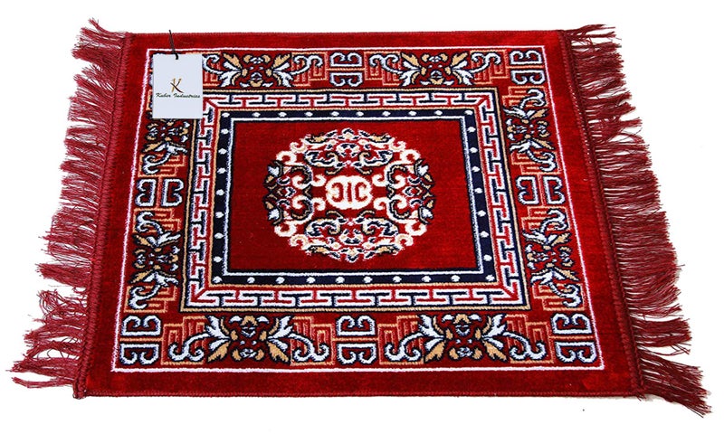 Kuber Industries (Set of 4) Traditional Asana for Puja - Soft Velvet Aasan for Pooja | Prayer | Sitting | Meditation - Small Carpet Mat Rug for Floor - (Blue & Maroon Color) - Image 5