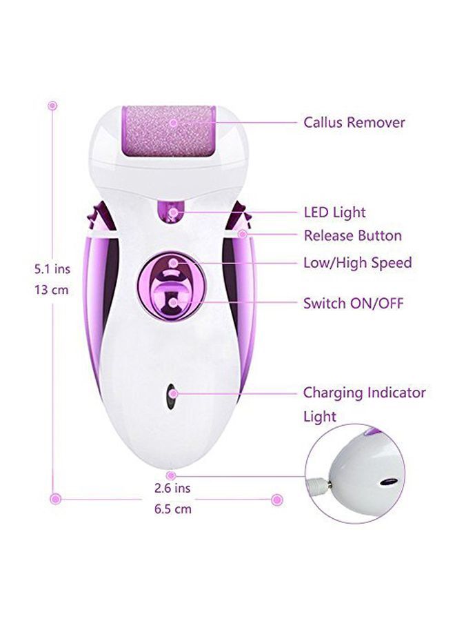 NIBEMINENT 4-In-1 Rechargeble Electric Epilator White/Purple - Image 2