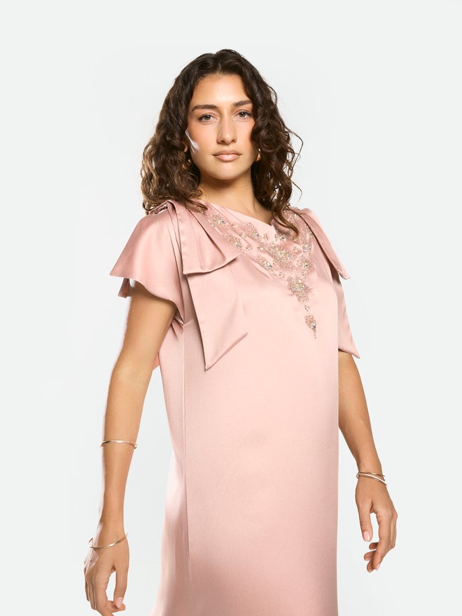 House of Moda Embellished Yoke Frill Sleeve Maxi Dress - Image 5