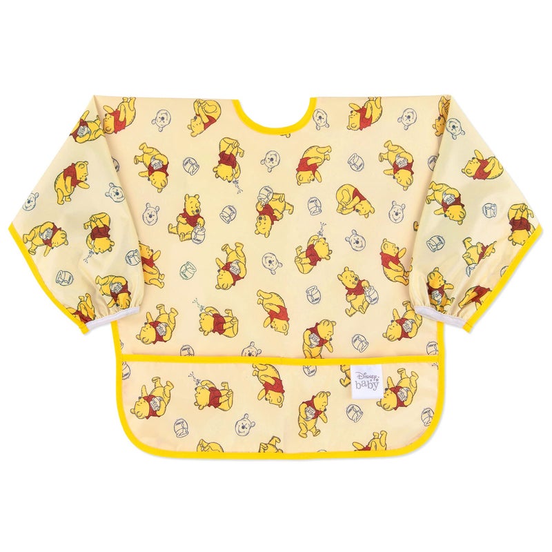 Bumkins Disney Sleeved Bib for Girl or Boy Baby and Toddler for 624 Mos Essential Must Have for Eating Feeding Baby Led Weaning Long Sleeve Mess Saving Food Catcher Winnie the Pooh Hunny