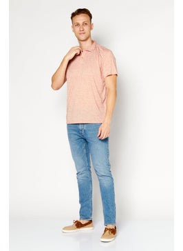 Tenth + Ocean Men Regular Fit Heather Short Sleeves Polo, Aragon  - Image 4