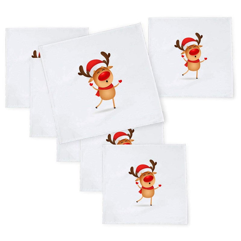 Khakee 6 Pcs Christmas Theme Tafta Silk Table Napkins 10x 10 for Xmas Decoration Christmas OrnamentsChristmas Gift npxmas226P - Image 1