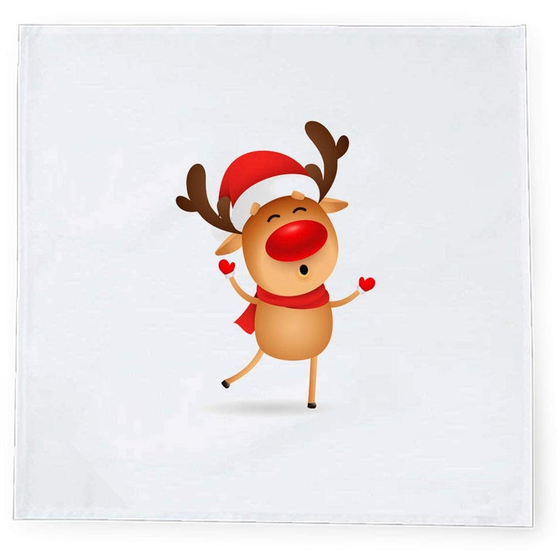 Khakee 6 Pcs Christmas Theme Tafta Silk Table Napkins 10x 10 for Xmas Decoration Christmas OrnamentsChristmas Gift npxmas226P - Image 2