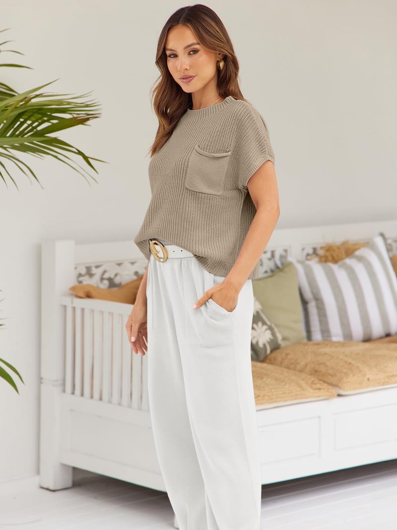 LILLUSORY Two 2 Piece Sets Womens 2025 Spring Summer Matching Lounge Sweatsuits Sweat Suits Trendy Travel Beach Vacation Fashion Resort Wear Outfits Knit Loungewear Clothes Clothing White S - Image 4