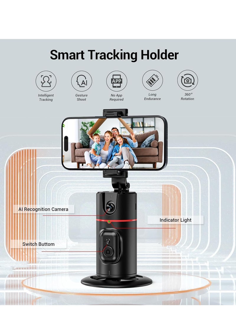 Auto Face Tracking Tripod 360° Rotating Auto Tracking Phone Holder with Remote & Gesture Control - Image 2