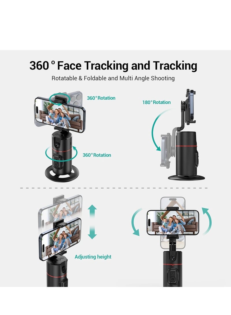 Auto Face Tracking Tripod 360° Rotating Auto Tracking Phone Holder with Remote & Gesture Control - Image 3